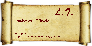 Lambert Tünde névjegykártya